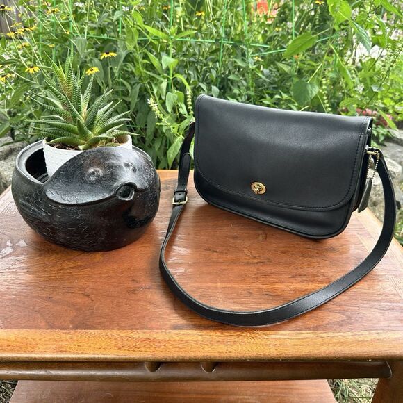 Vintage Coach Black Leather City Bag, Style No. 9790 - NYC - Picture 1 of 12